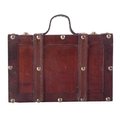 Vintiquewise Antique Style Small Wooden Suitcase With Leather Straps and Handle QI003611